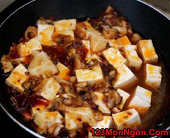 Cách làm món đậu sốt nấm đậm đà thanh tịnh thơm ngon cho ngày ăn chay phần 6