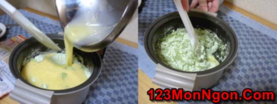 Cách làm bánh bông lan trà xanh bằng nồi cơm điện mềm xốp thơm ngon phần 3