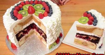 Cách làm bánh kem sinh nhật 3 tầng đơn giản mà ngon mát với hoa quả